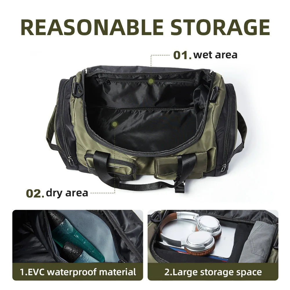 Travel Duffel Bag with Waterproof Wet Dry Separation