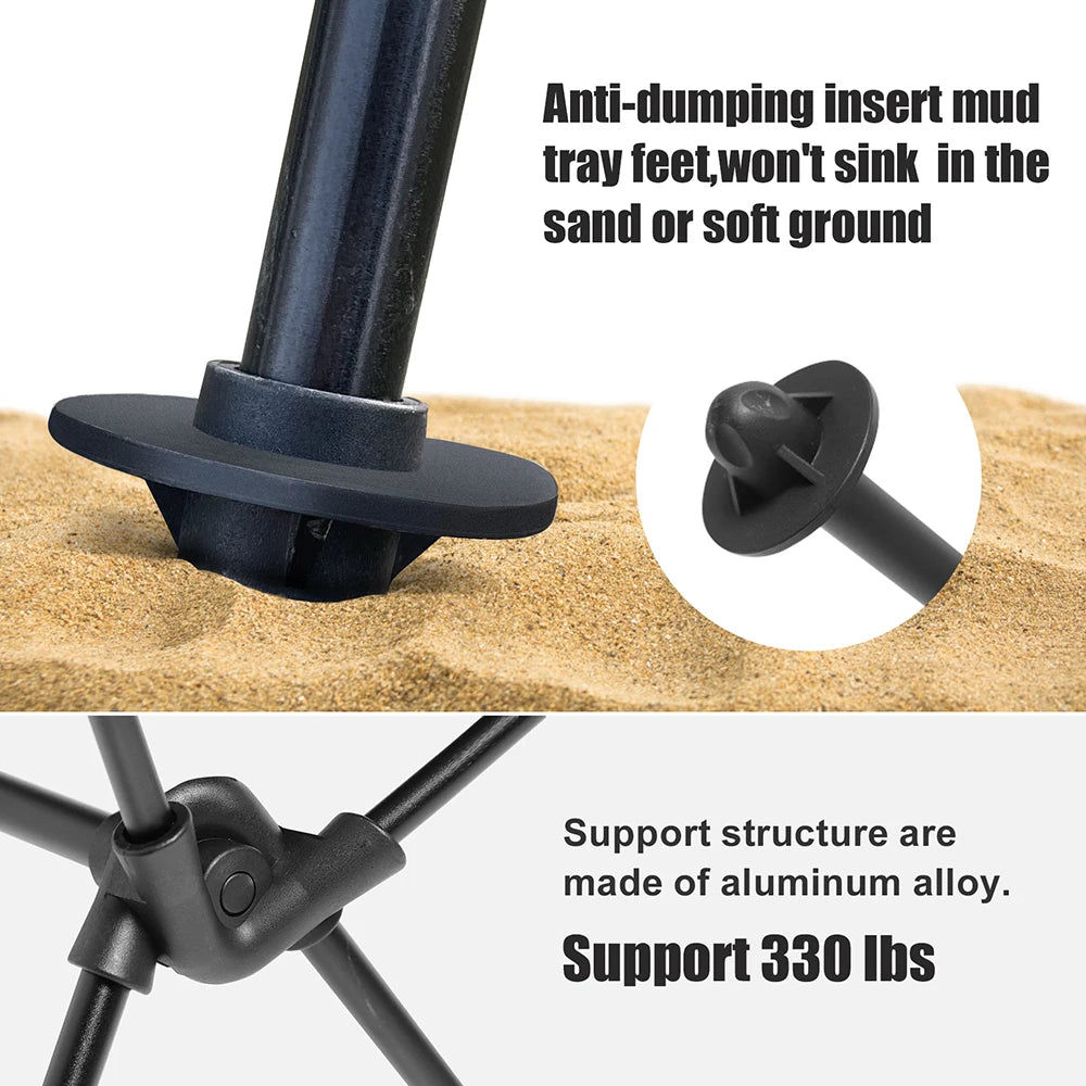 Camping Chair Folding Portable Lightweight Aluminum Headrest