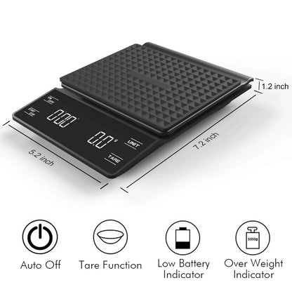 Digital Kitchen Scale with High Precision Coffee Timer