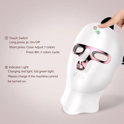 LED Facial Mask with Classic 7-Color Face Rejuvenation (No Box)