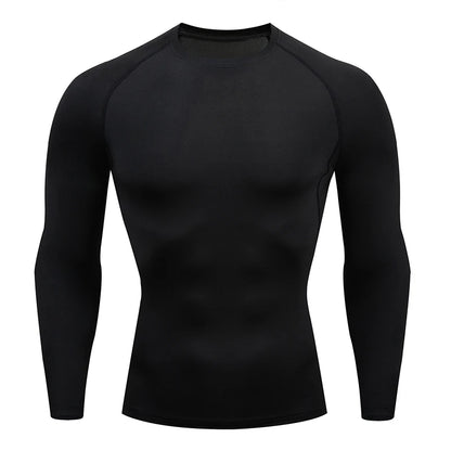 Top Long Compression Black Sleeve Quick Dry for Men (Large)