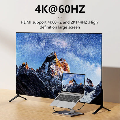 Docking Hub Aluminum 10-in-1 USB-C Adapter 4K 60Hz