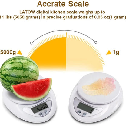 Digital Kitchen Scale with LED Portable Measuring Weight