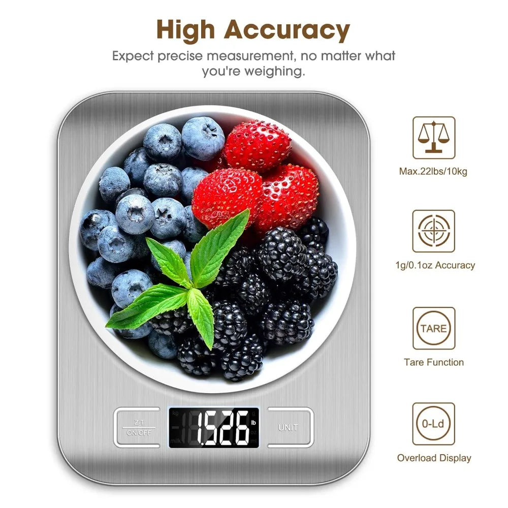 Kitchen Scale Digital 10kg LCD Stainless Steel
