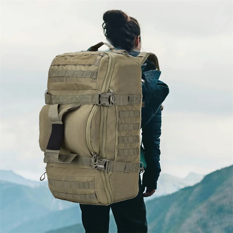 Tactical Backpack with 60L Waterproof 600D Polyester