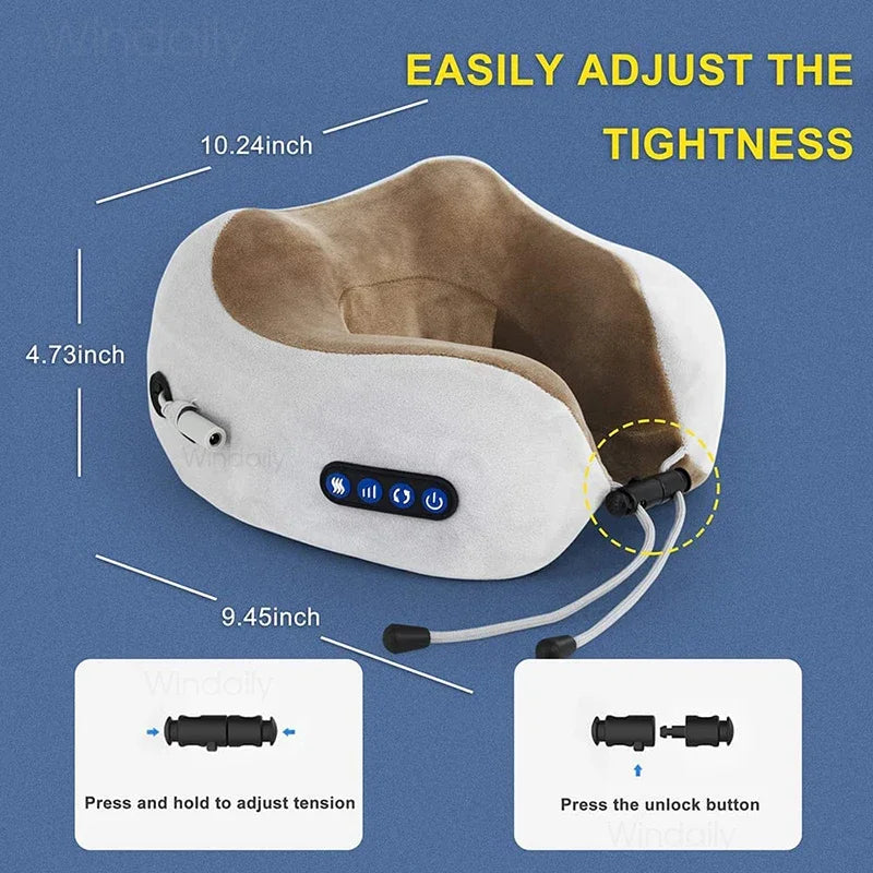 Neck Massager with Pillow Electric Heating Vibration