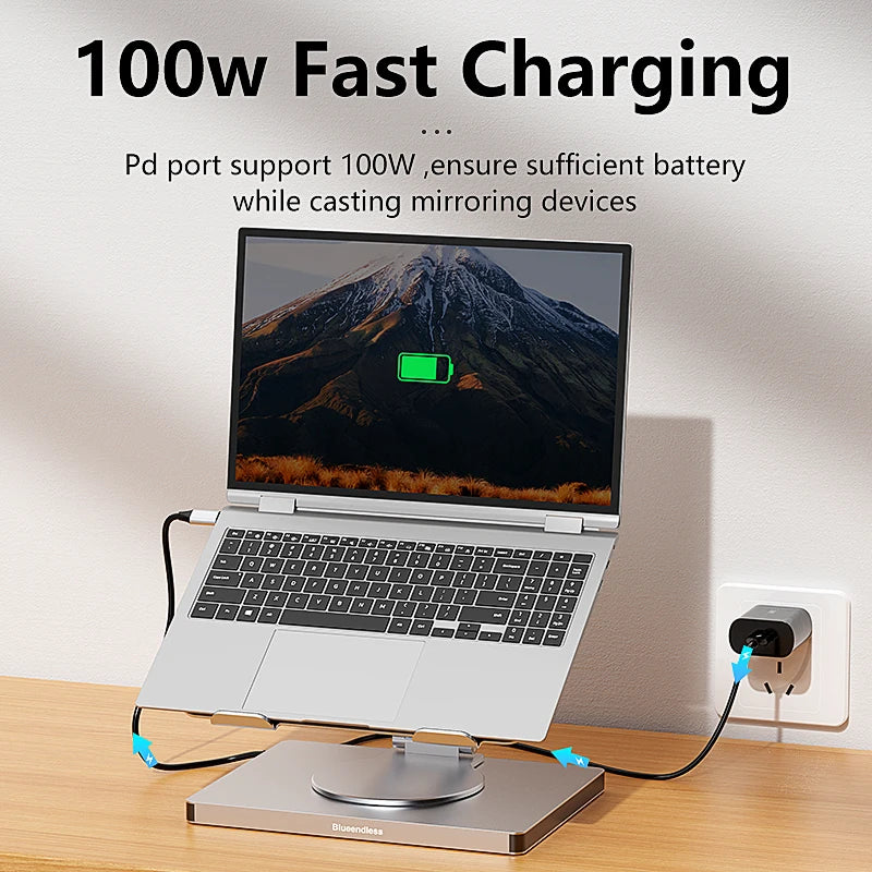 Docking Hub Aluminum 10-in-1 USB-C Adapter 4K 60Hz