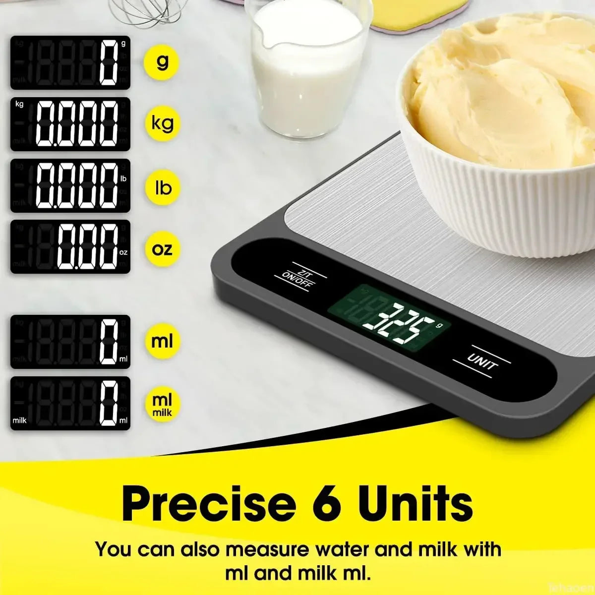 Kitchen Scale Digital with USB Waterproof 10Kg Smart