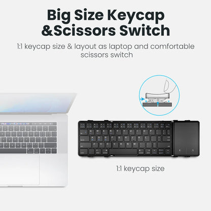Folding Bluetooth Keyboard with Touchpad