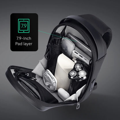 Crossbody Bag Waterproof Hard-Shell with USB Port