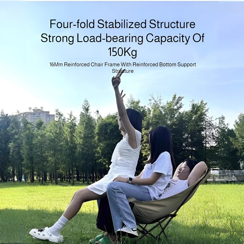 Outdoor Folding Chair with Portable Camping Recliner