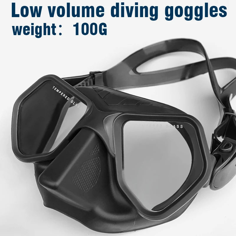Diving Mask with Tempered Glass Anti-Fog Silicone for Adult