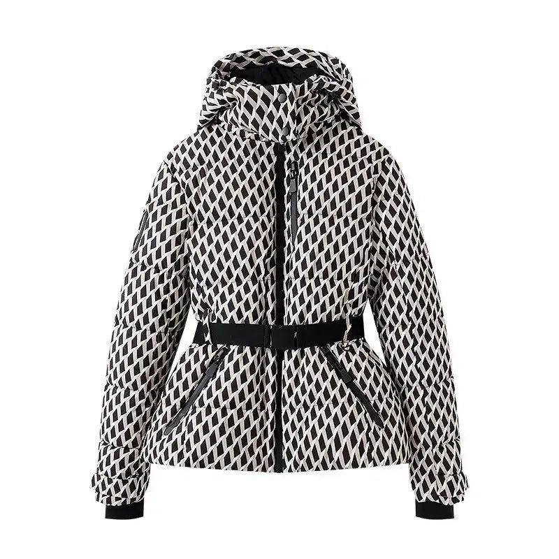 Women's Winter Hooded High Waist Padded Parka