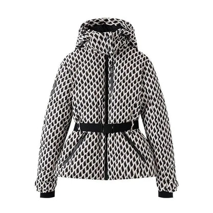 Women's Winter Hooded High Waist Padded Parka