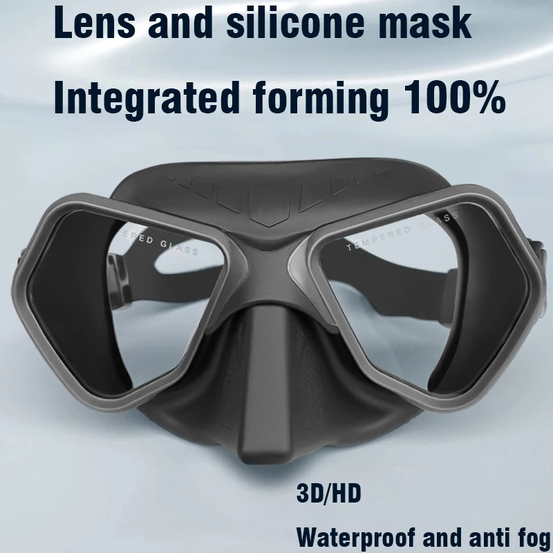 Diving Mask with Tempered Glass Anti-Fog Silicone for Adult