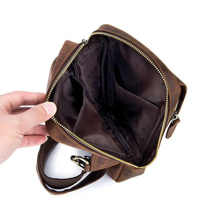 Men Crossbody Bag Leather Chest