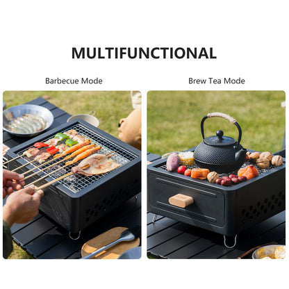 Camping Stove with Charcoal Grill