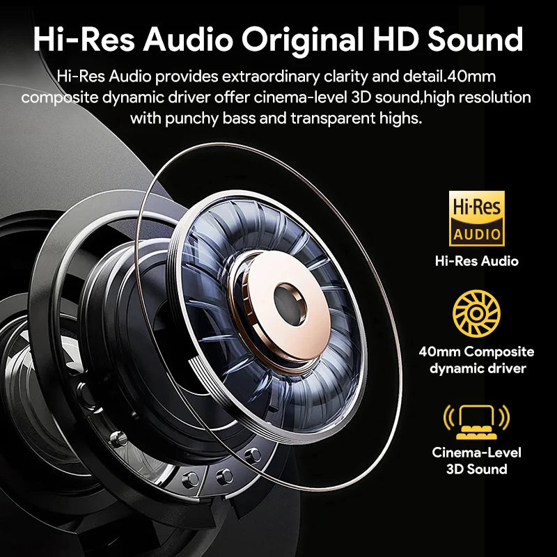 Wireless Headphones Bluetooth with 5.4 Hi-Res Noise Cancelling