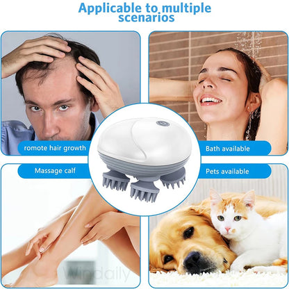 Scalp Massager with Electric Kneading Waterproof Deep Tissue
