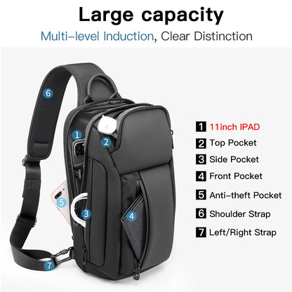 Chest Bag Waterproof Oxford Patchwork Large Capacity