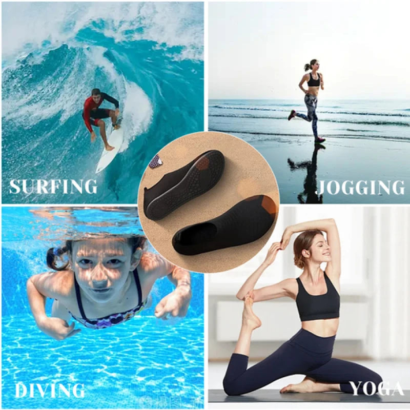 Swimming Black Shoes Quick-Dry Anti-Slip Unisex (Shoe Size: 40-41)