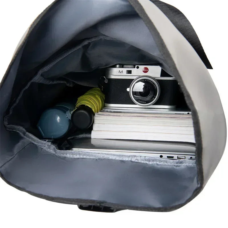Backpack with Waterproof Nylon Roll on Top