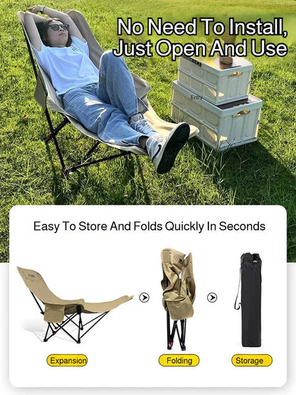 Outdoor Folding Chair with Portable Camping Recliner