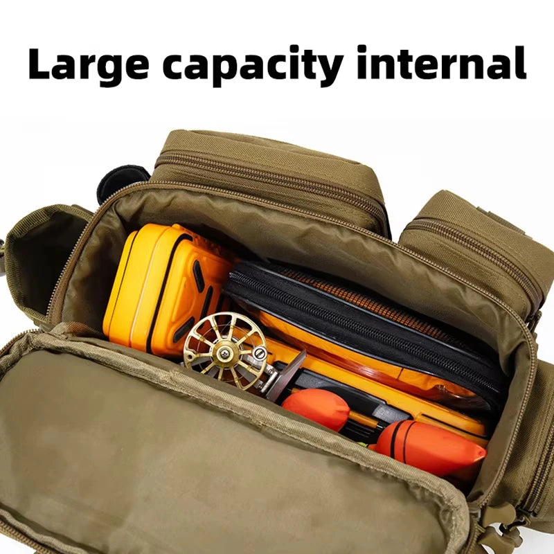 Fishing Tackle Bag with Rod Holder