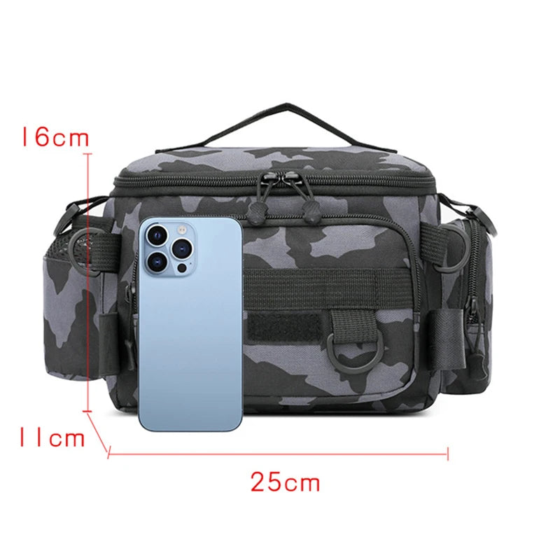 Fishing Gear Shoulder Bag with Nylon Rod Holder