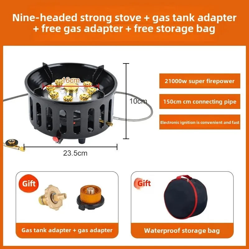 Camping Stove 9-Core High-Power Gas Burner