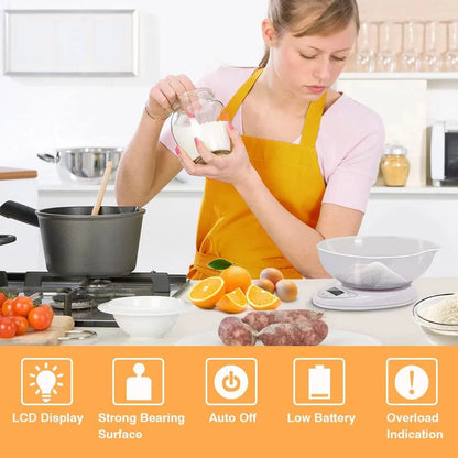 Digital Kitchen Scale with LED Portable Measuring Weight