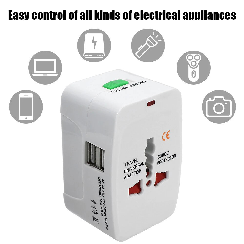 Universal Plug Travel Adapter  with USB Type C Ports