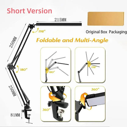 Desk Lamp LED Folding Metal Clip Dimmable Adjustable