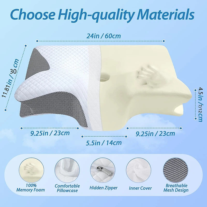 Cervical Pillow Memory Foam Ergonomic Contour Orthopedic