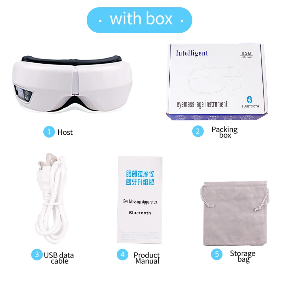 Eye Massager with 6D Smart Vibration Airbag Bluetooth