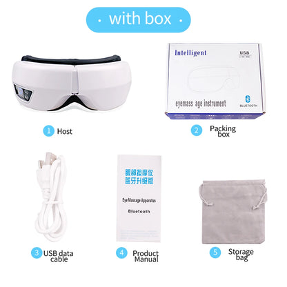 Eye Massager with 6D Smart Vibration Airbag Bluetooth