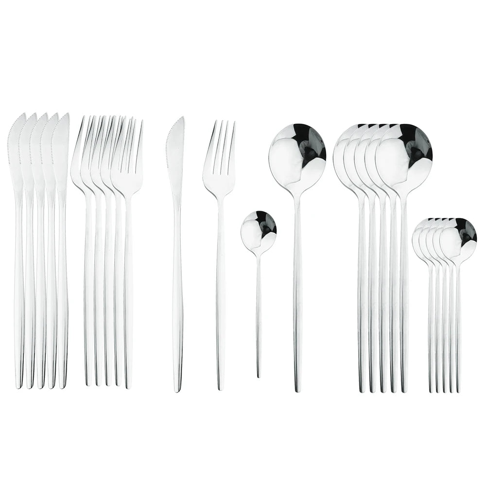 Cutlery Set Stainless Steel Silverware 24 pieces