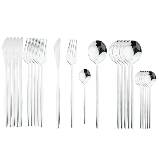 Cutlery Set Stainless Steel Silverware 24 pieces