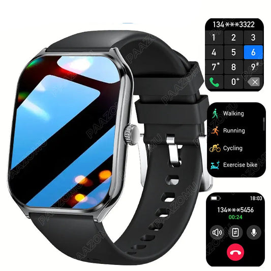 Smart Watch with Bluetooth Call Fitness Tracker (Black)