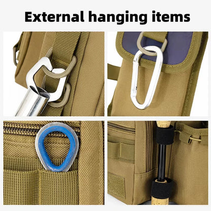 Fishing Tackle Bag with Rod Holder