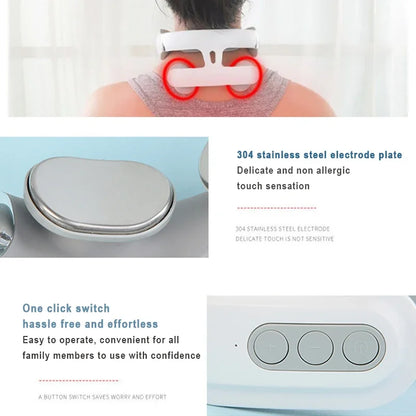 Neck Massager with Electric Heating Magnetic Pulse