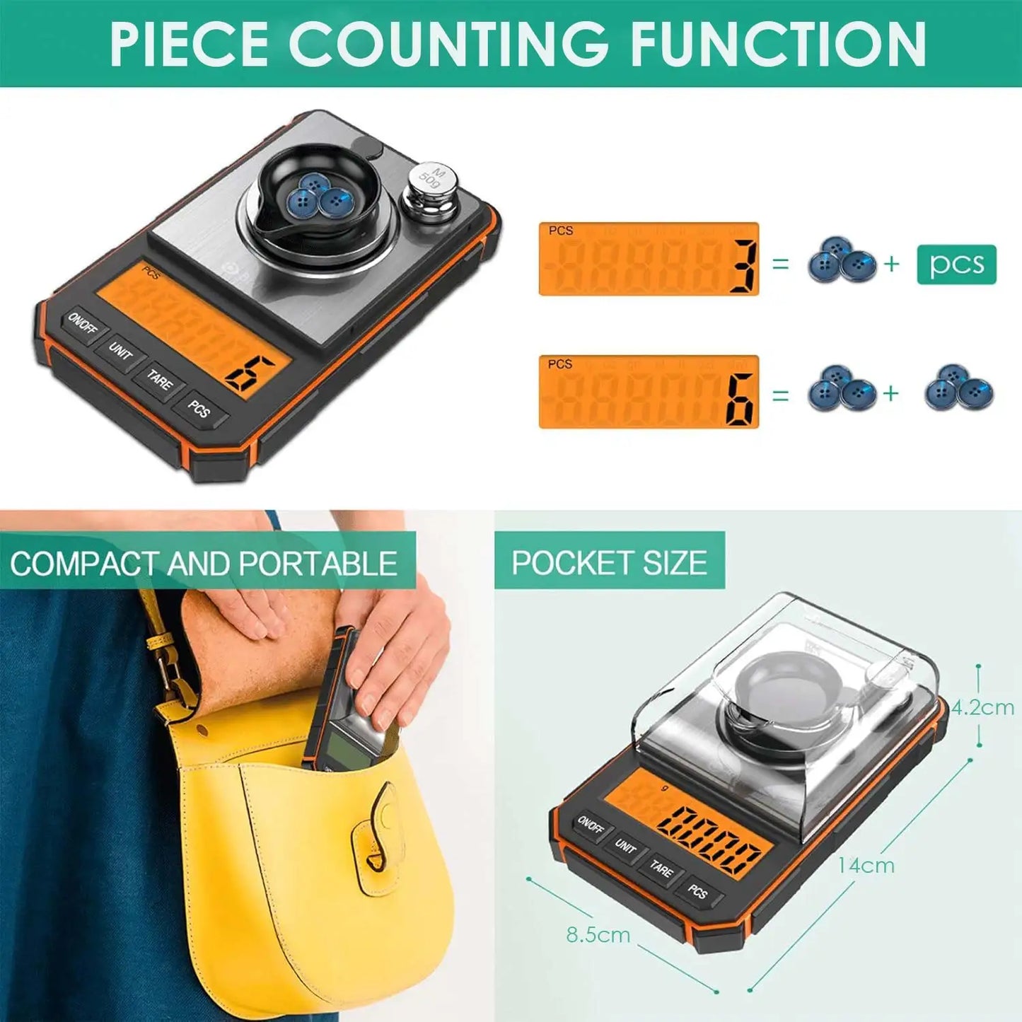 Digital Scale with Precision Mini Pocket Calibration