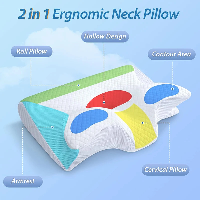 Cervical Pillow Memory Foam Ergonomic Contour Orthopedic