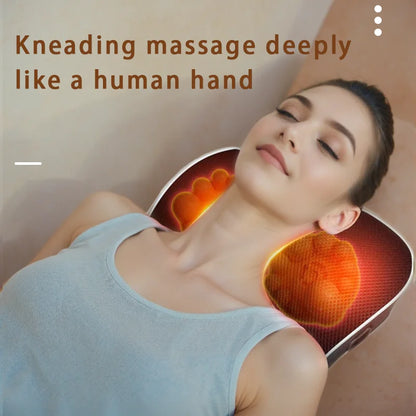 Neck Massager with Electric Traction Heating Head Support