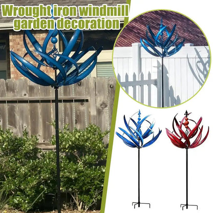 Wind Spinner Metal Retro Garden Windmill Decoration