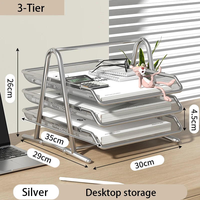Document Tray Metal Desktop File Organizer