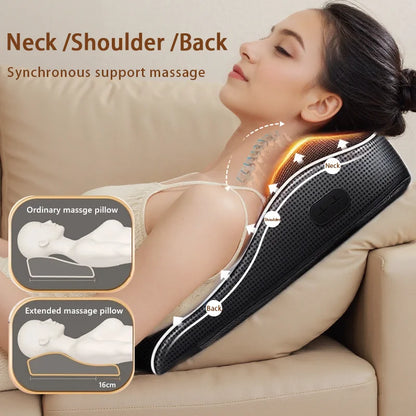 Neck Massager with Electric Traction Heating Head Support