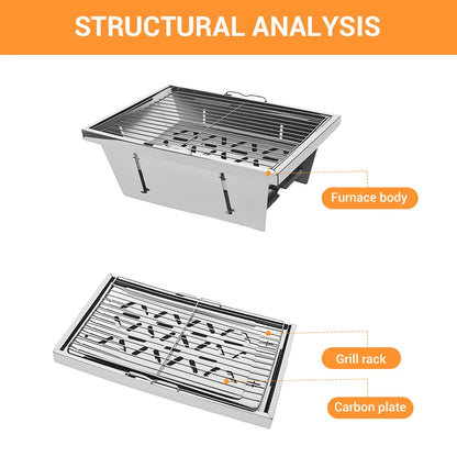 Portable Folding Charcoal Grill