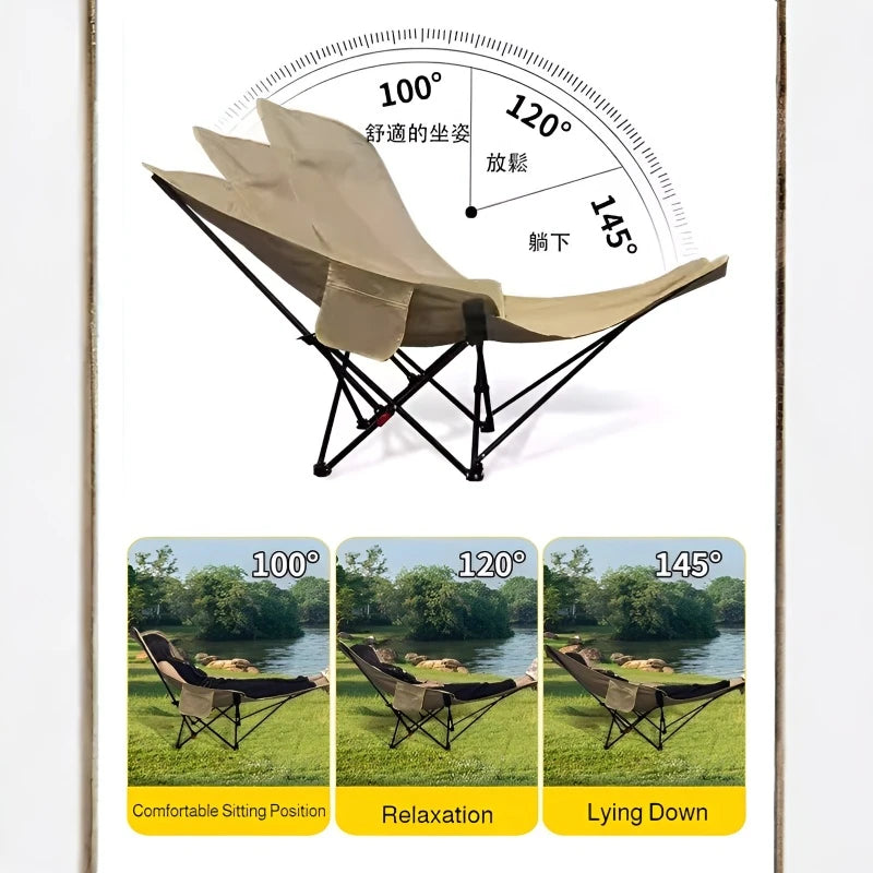 Outdoor Folding Chair with Portable Camping Recliner