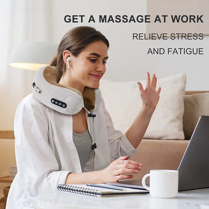 Neck Massager with Pillow Electric Heating Vibration